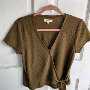Madewell Texture and Thread Olive Top Sz S